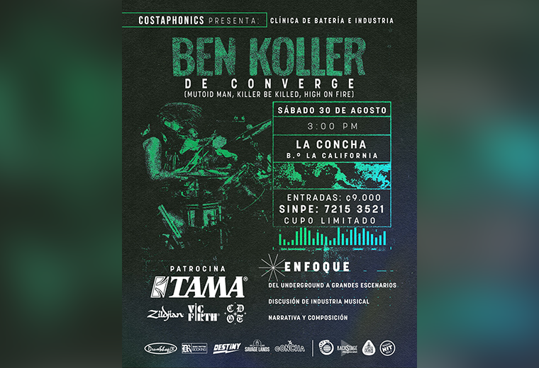 Converge Drummer interpretará una clínica musical e industria

 – Reporte Tico